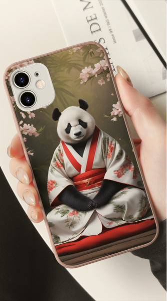 Showcasing a phone with an e-case adorned by unique graphics generated by artificial intelligence. The created design, thanks to Masterpiece AI by Printbox, adds originality to the phone, even though the person's face is not visible in the photo. Artificial intelligence weaves creativity and a distinctive style into everyday electronics.